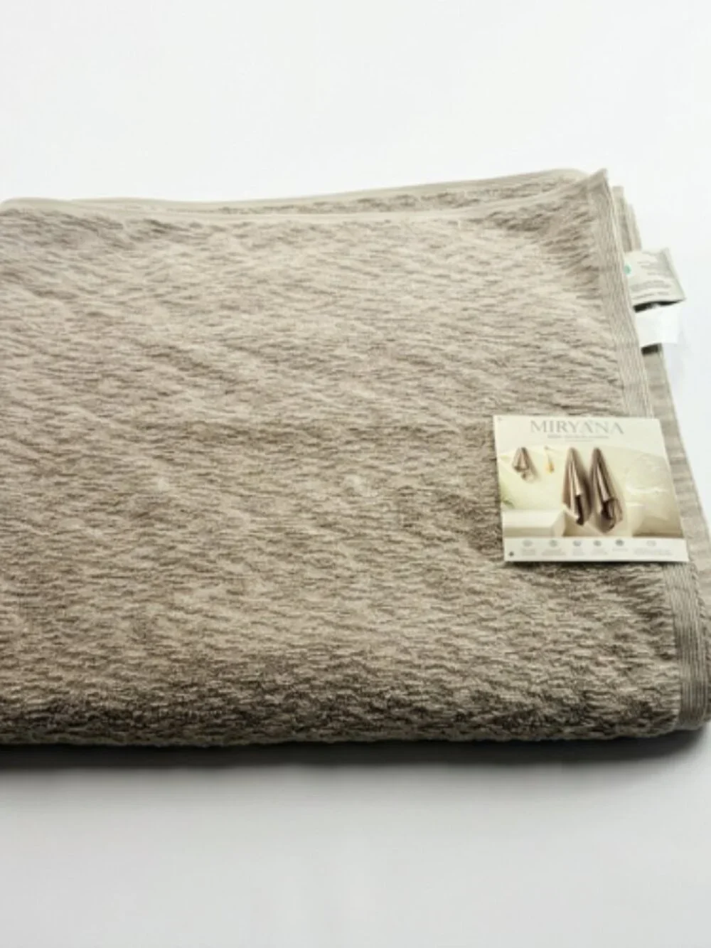 Miryana Organic Turkish Cotton Bath Sheet Set of 2 Mushroom 35x68 New